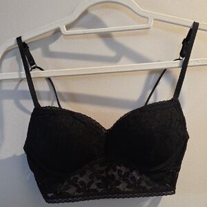 PINK Black Lace Pushup Bralette